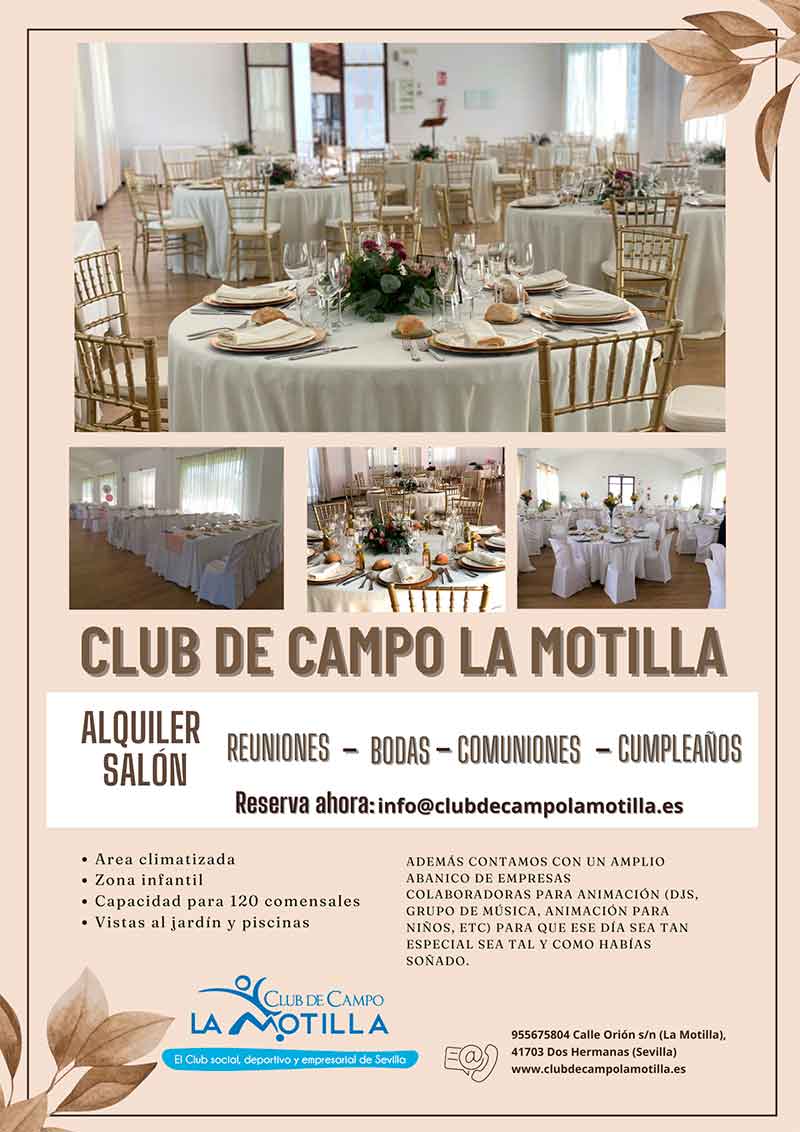 Alquiler del salón de celebraciones - Club de Campo La Motilla